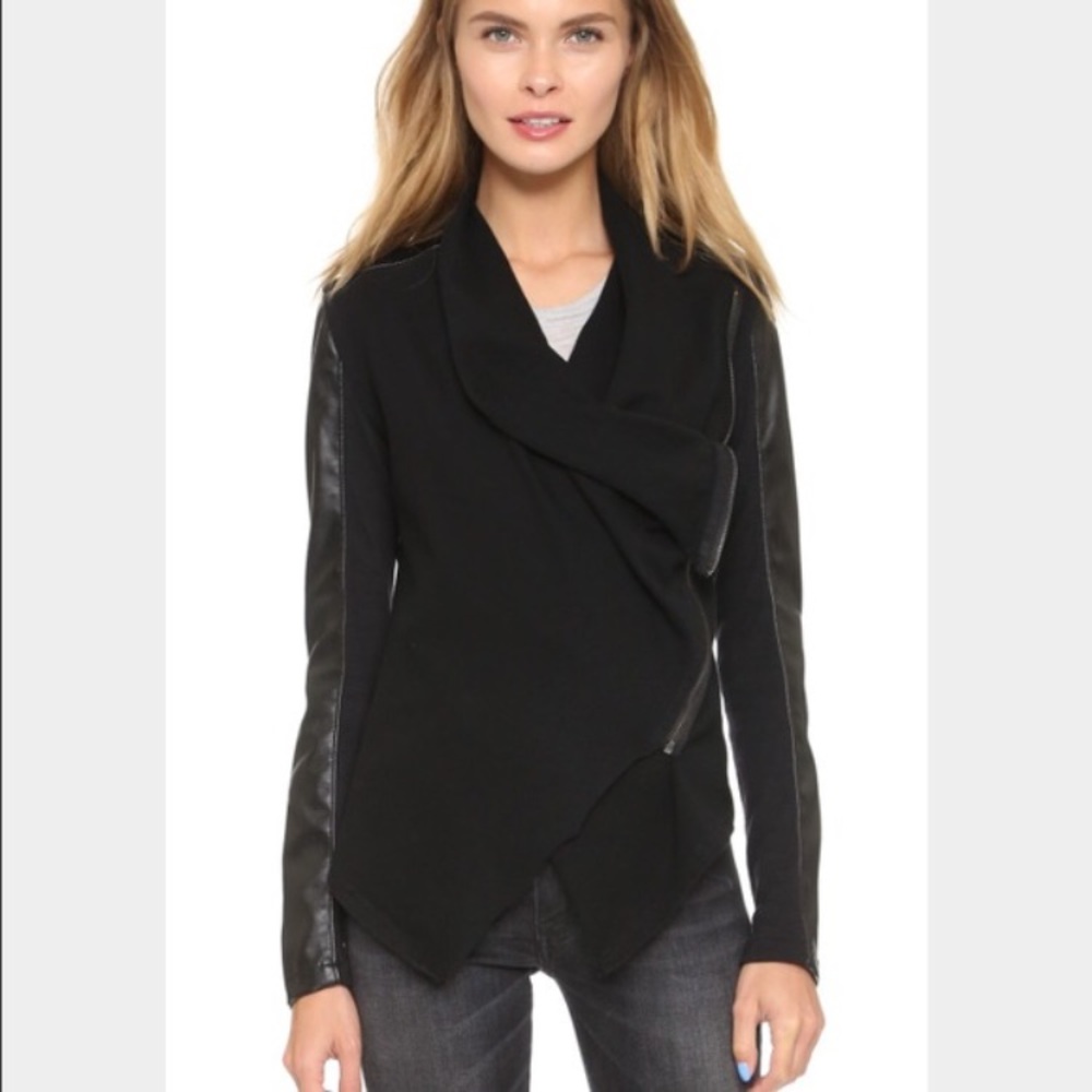 Blank NYC faux leather zip up